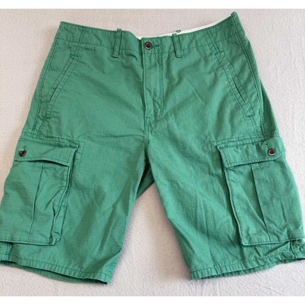 Levi’s Kelly Green Cargo Shorts Mens 32 Ripstop Cotton Relaxed Fit